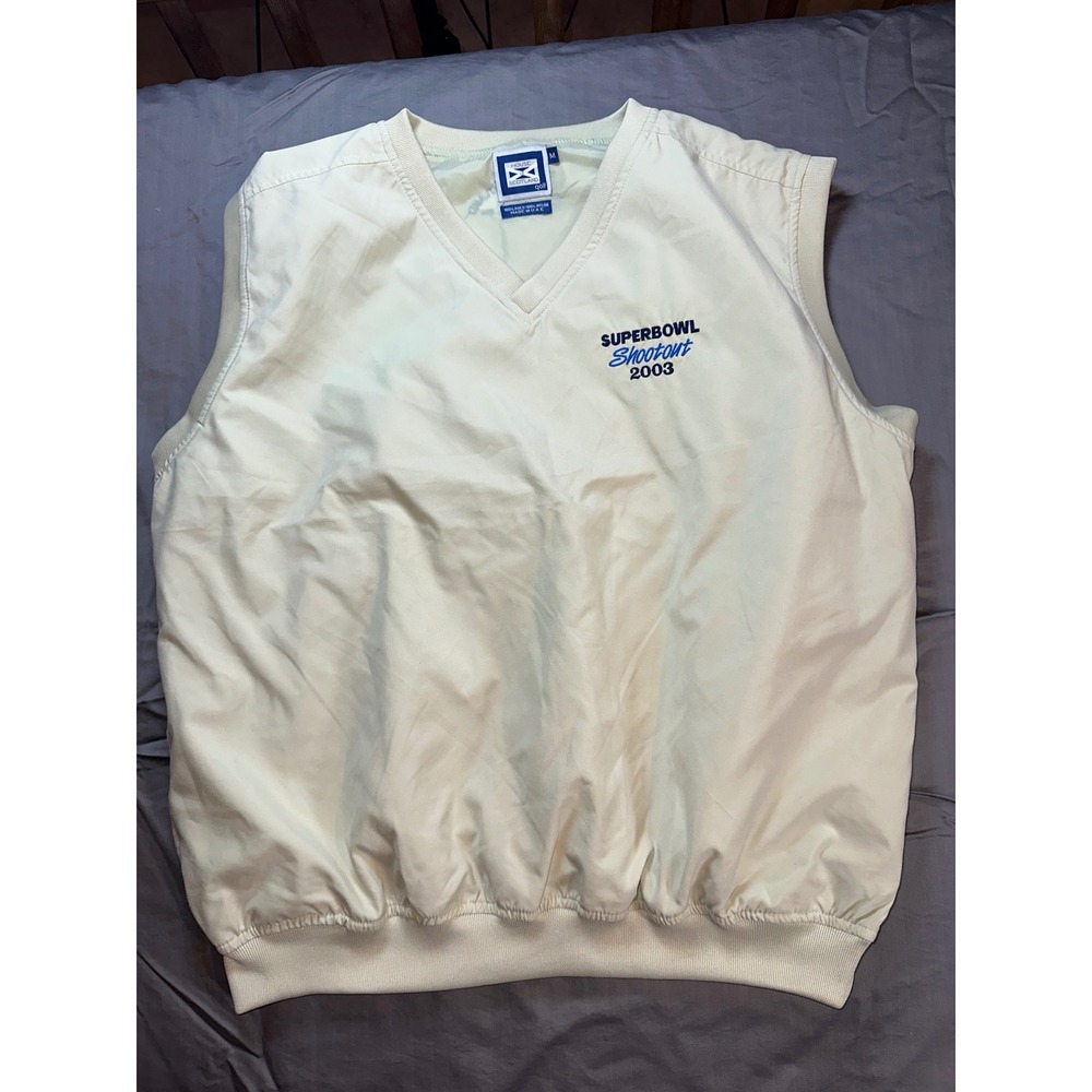 House of Scotland Golf Vest Mens Medium Cream Superbowl Shootout 2003‎